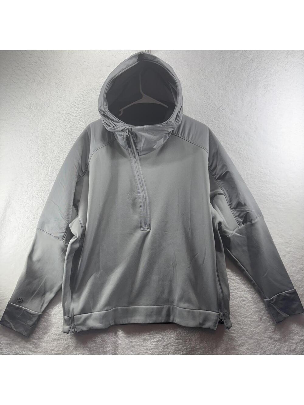 Adidas Harden MVP 3/4 Zip Hoodie Sweatshirt Pullover Gray Mens Large